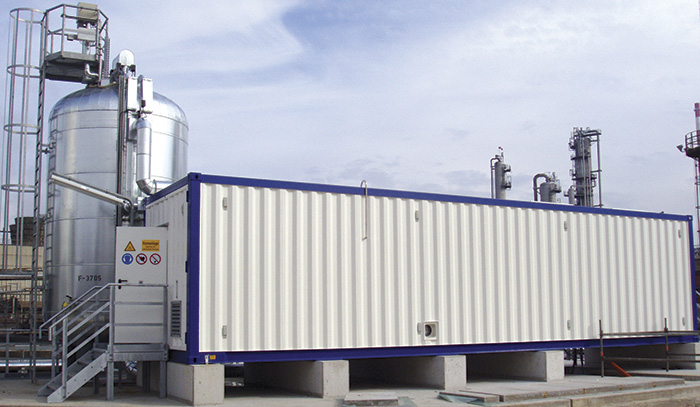 Ozone container installation and reaction tank at Bayeroil