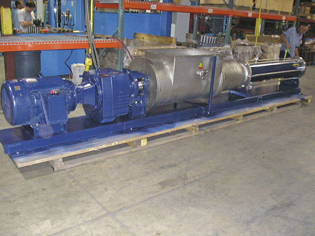Image 1. The new solution was a progressive cavity pump with a nominal pumping capacity of 1,120 gallons per minute (GMP) or 9,340 pounds per minute. (Courtesy of SEEPEX)