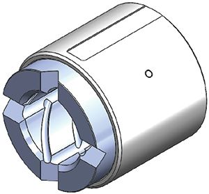 Ceramic matrix composite bearing and pinned steel carrier assembly