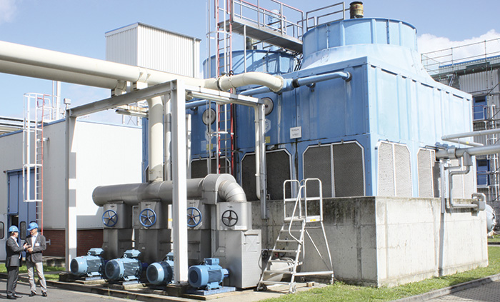 Image 2. At the main cooling tower, the fourth pump at the far right is a reserve pump and it is not automatically included in control.