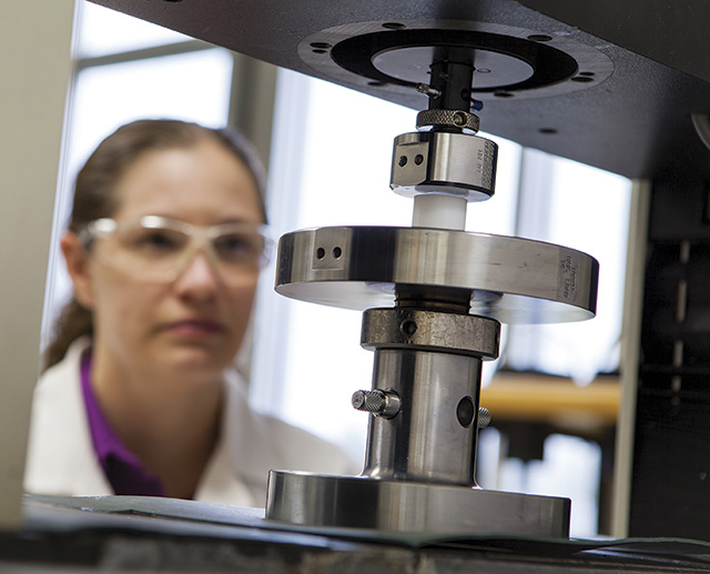 Image 2. An engineer completes a compression test to ensure performance.