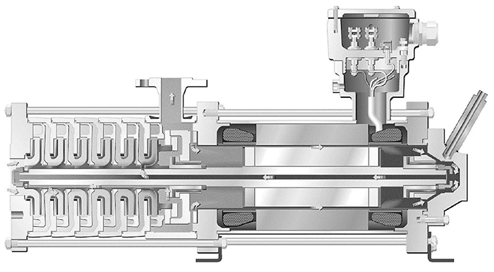 Canned deals motor pump