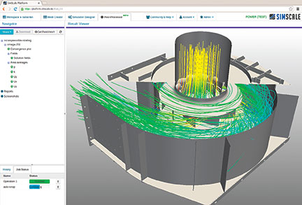 Streamline visualization of fluid velocity