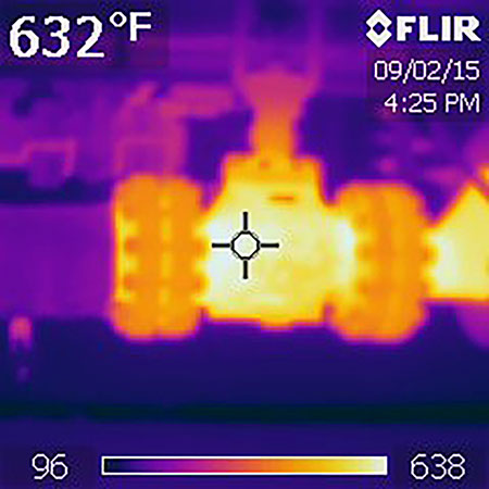 IMAGE 3: Infrared picture of a noninsulated valve