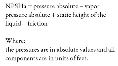 NPSHa equation