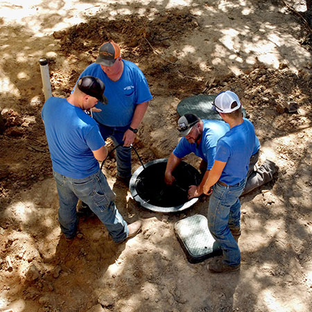 Grinder pump installation