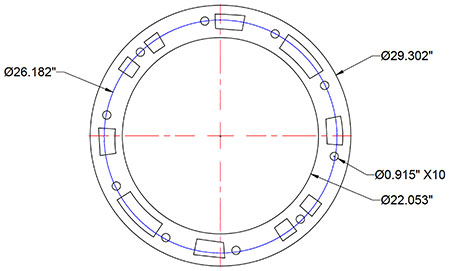 IMAGES 3 & 4: Examples of schematic drawings. These drawings are then used to create the physical gasket. 