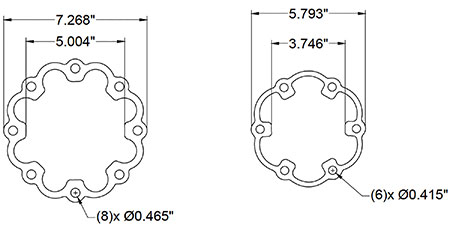 IMAGES 3 & 4: Examples of schematic drawings. These drawings are then used to create the physical gasket. 