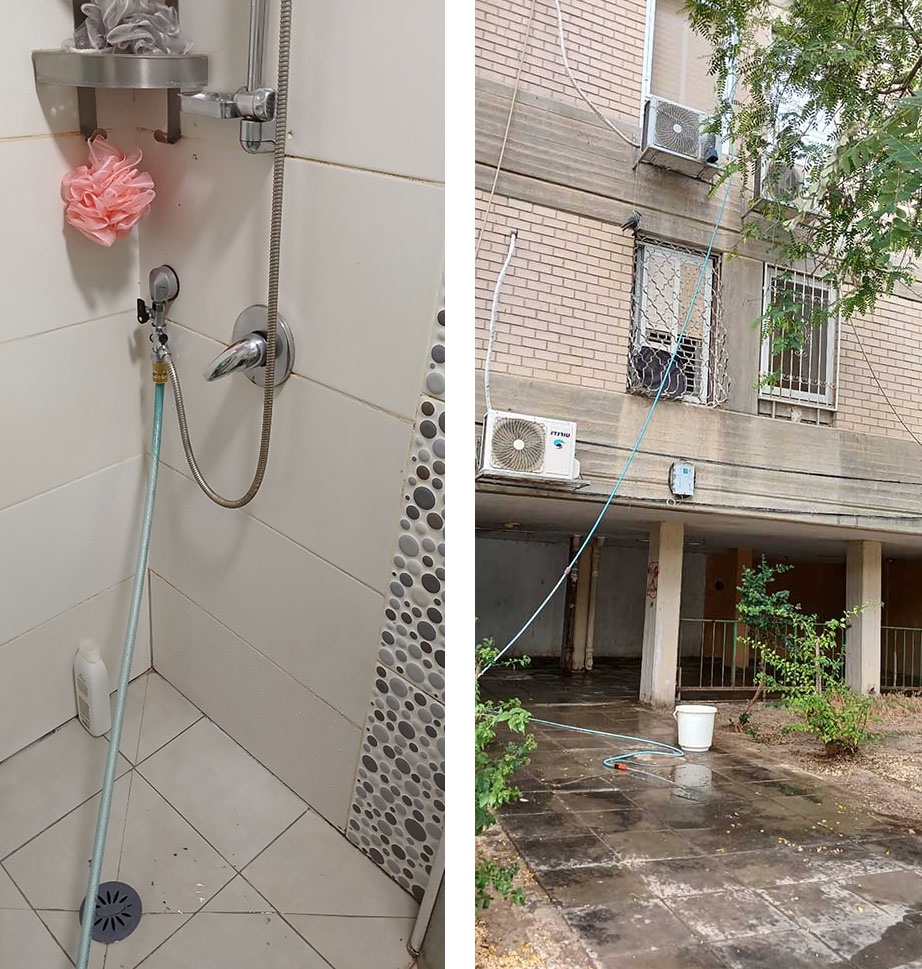 IMAGE 2 & 3: Alternative connection (installing  a splitter at the whole spigot) via a third-floor shower spigot