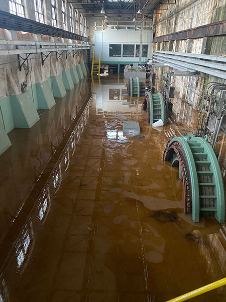 IMAGE 4: Gaston Shoals Hydro Station, a Northbrook Power Management facility, flooded after Hurricane Helene.