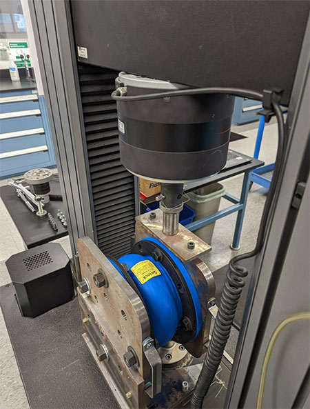 IMAGE 1: Performance expansion joint spring rate validation testing (Images courtesy of Garlock)