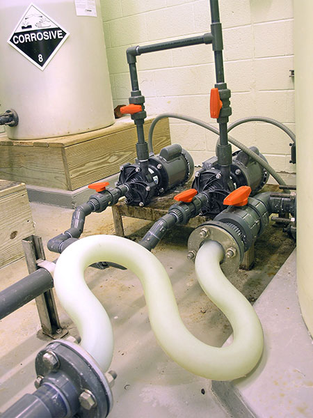 IMAGE 4: Bulk storage to day tank transfer of bleach at water treatment plant 