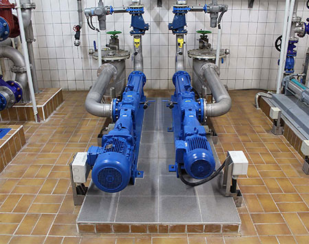 IMAGE 1: PMSMs were combined with progressive cavity pumps at the Stendal wastewater treatment plant in Germany. (Images courtesy of Regal Rexnord)