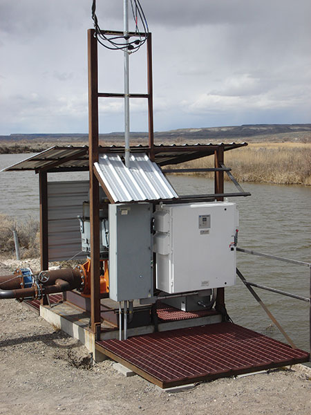 IMAGE 1: VFD is applied to pump water from an irrigation canal to center pivots. (Images courtesy of Yaskawa America, Inc.)