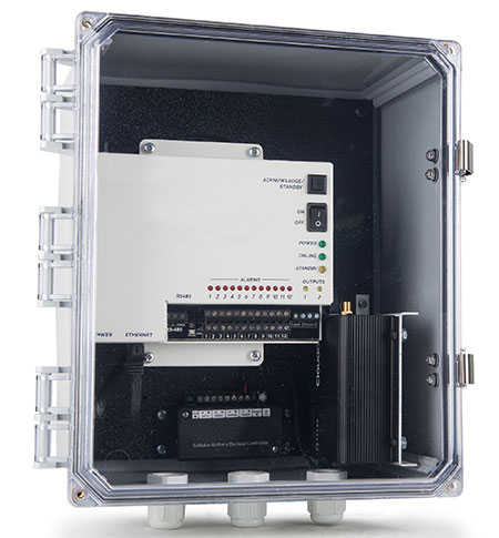 IMAGE 1: Remote monitoring base unit in protective enclosure (Images courtesy of Sensaphone)