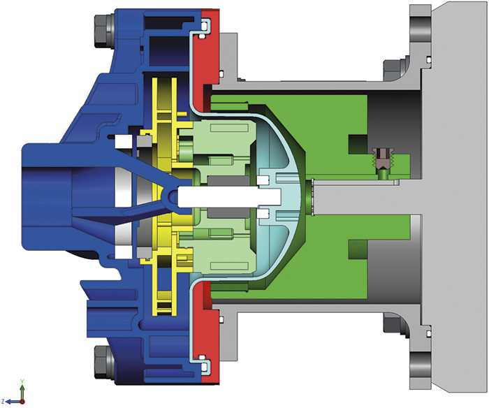 Magnetic drive pump with o-ring seals fitted to motor adapter