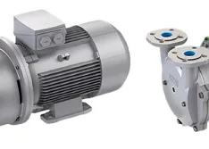 IMAGE 1: (left) Pump system with a traditional induction motor; (right) pump system with an EC motor (Images courtesy of Conifer)
